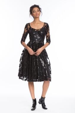 NWTGS TRACY REESE BLACK SEQUIN COCKTAIL FROCK DRESS SZ 10 RT $179